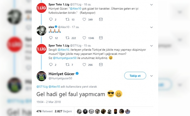 Hürriyet Gücer’den Alex De Souza’ya gülümseten mesaj