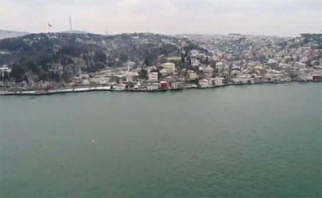 İstanbul’da beyaz örtü havadan görüntülendi