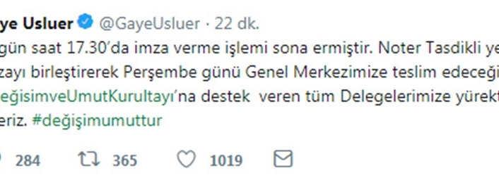 "Yeterli sayıda imzayı Perşembe günü teslim edeceğiz"