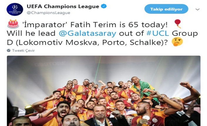 UEFA Fatih Terim’in doğum gününü unutmadı