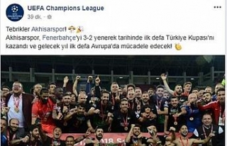 UEFA’dan Akhisarspor’a tebrik