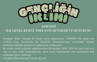 Gençliğin İklimi Derneği Genel Kurul Duyusu